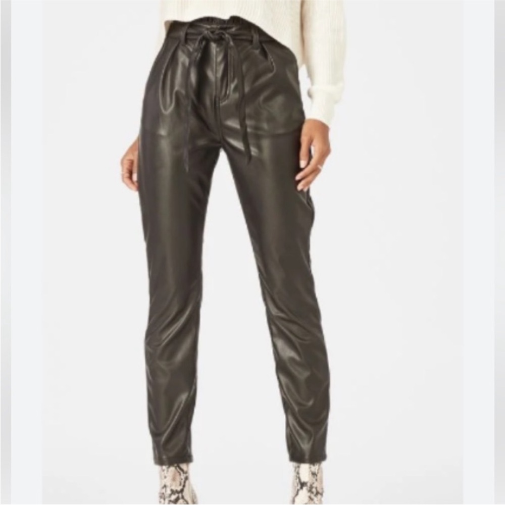 Shinestar Black Faux Leather Trousers NWT